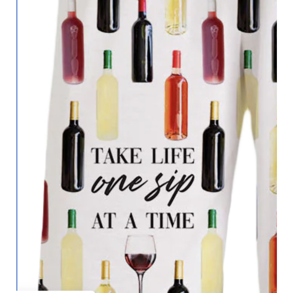 BRIEF INSANITY Take Life One Sip At A Time (Wine Life) Lounge PJ Pants | XXL New - Picture 2 of 3